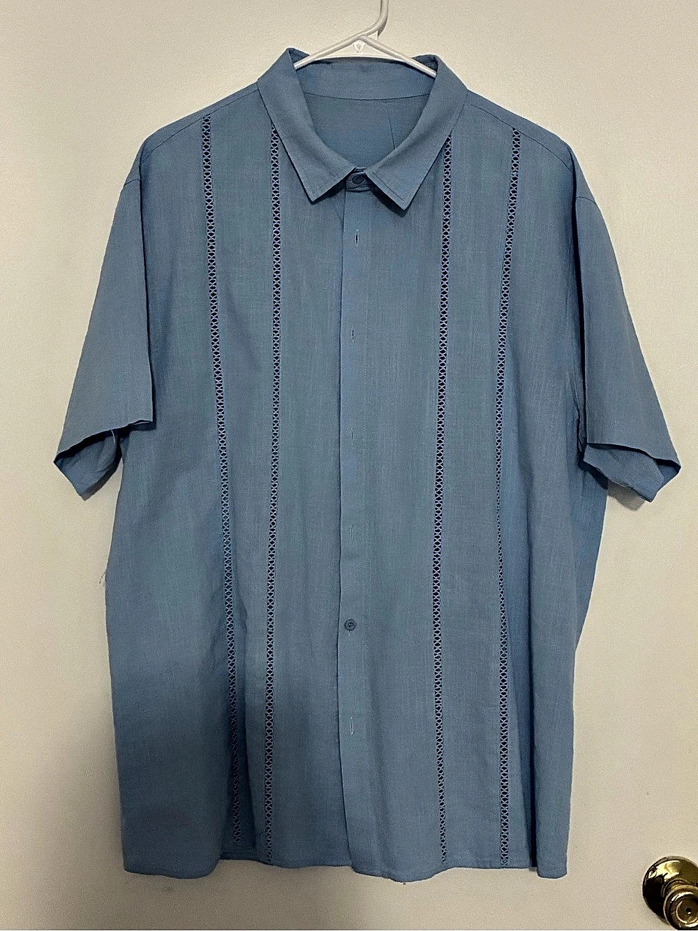 G6R353 Short Sleeve Button Front Shirt in Blue XL NWT